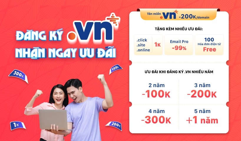 Bùng nổ ưu đãi khi đăng ký tên miền .VN