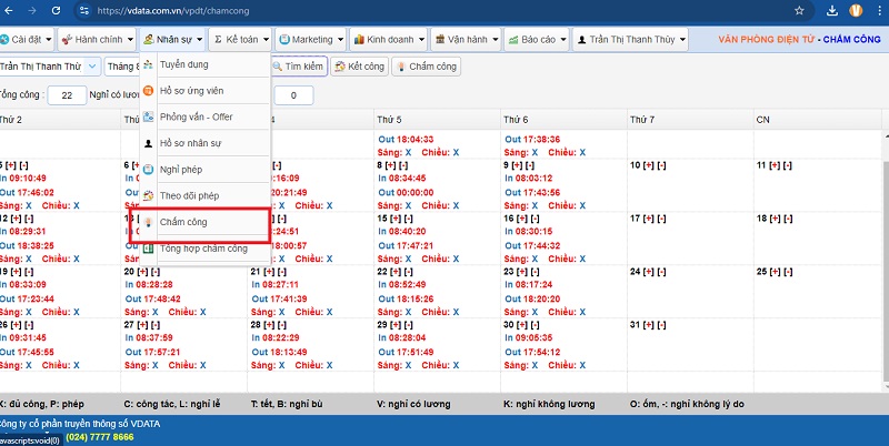 Đặc điểm của phần mềm chấm công Vetabyte