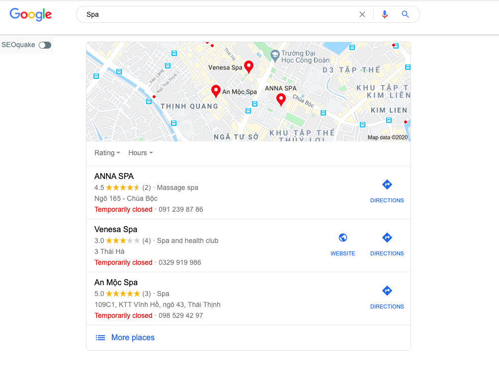 google maps cho spa